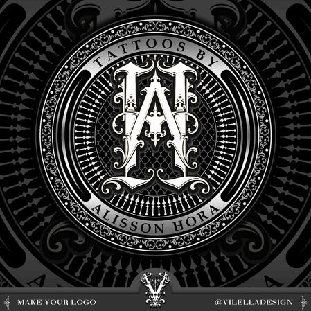 LOGO MONOGRAMA: A/H - TATTOS BY ALISSON HORA