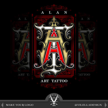 LOGO MONOGRAMA: A/A/T - ALAN ART TATTOO